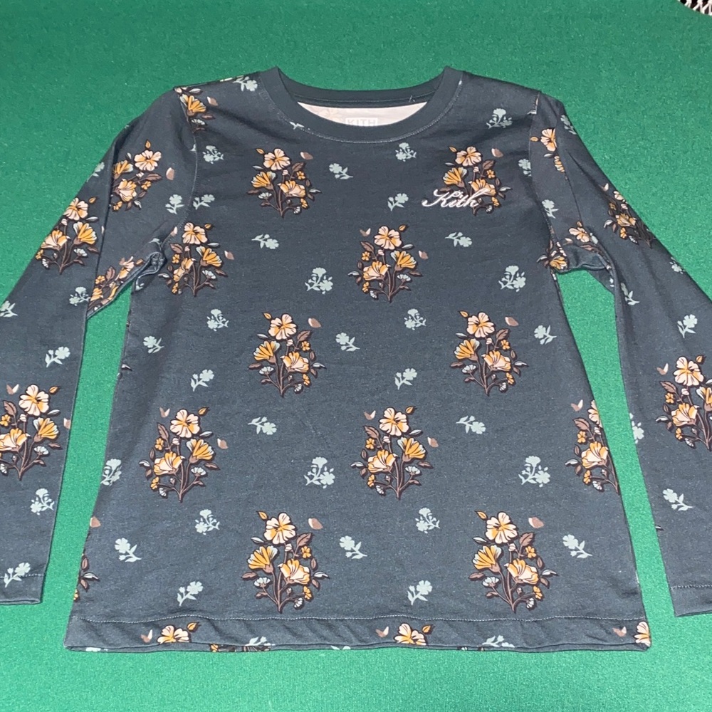 KITH Floral Long Sleeve Kids Shirt